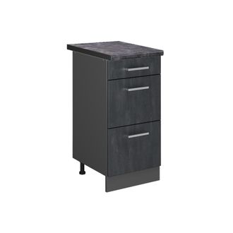 Vicco Mueble Bajo De Cocina R-line, Hormig&oacute;n Negro, 40 Cm Et Antracita