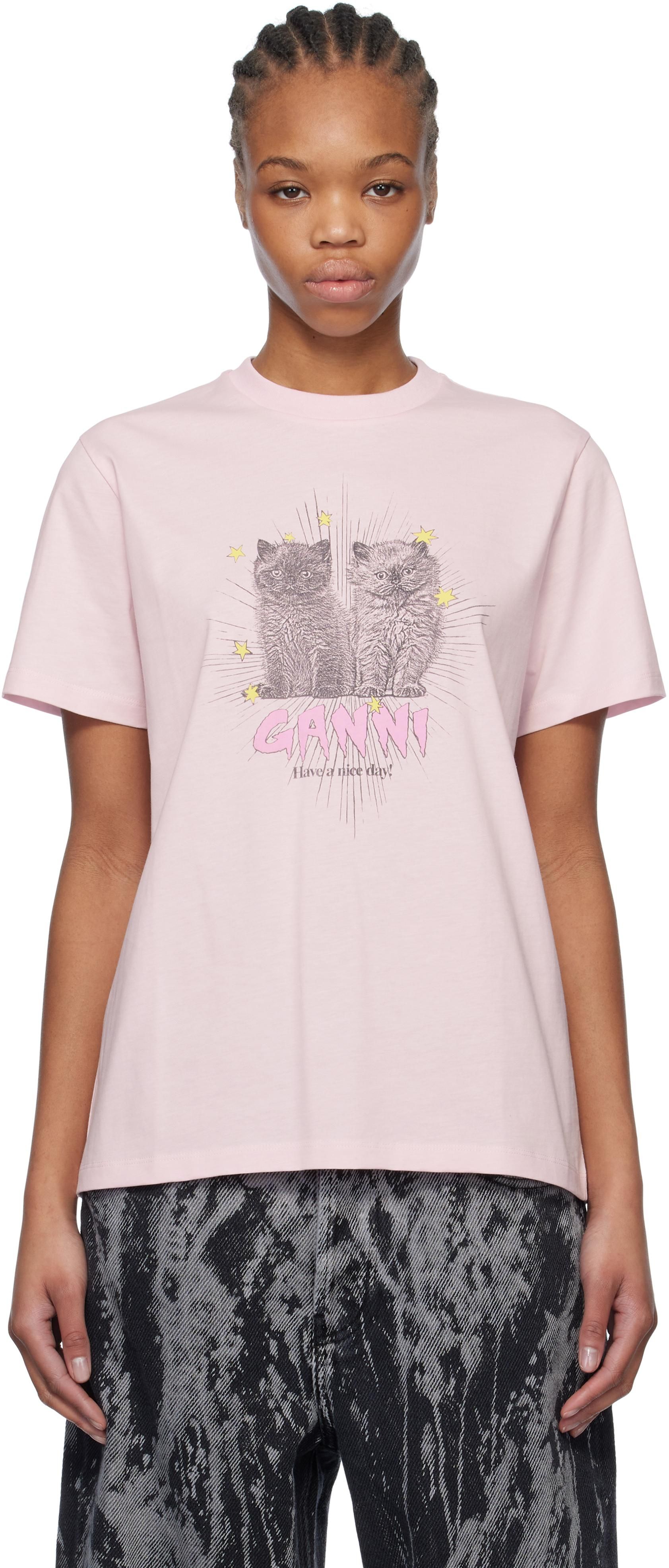 Tシャツ・カットソー GIVENCHY SS25 Pastel pink cotton crop-top (BW70C5GYPV 661) Givenchy Womens Pastel Cotton Crop-Top in Pink | Size Small