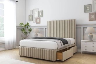 Sloomy Madison Coniston Divan Set 2 Drawers-54 Headboard-Footboard in Cream | Size: Super King