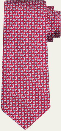 Ferragamo Mens Fox Face and Tail Silk Tie