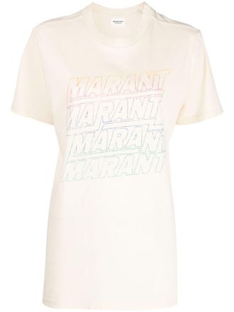 Isabel Marant Zoeline T-shirt van biologisch katoen - Beige