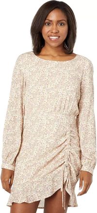 Saltwater Luxe Brantley Mini Dress Women Sand Ditsy Floral Ruched Tie JDM1185