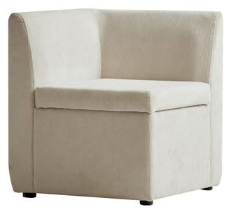 Nordlys Sof&aacute; esquinero modular de 1 plaza en terciopelo acanalado beige