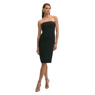 Brooks Brothers Crepe Avondjurk - Dames - Feestkleedjes - Zwart - XS - Leer - Kleedjes