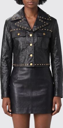 Michael Kors Giacca biker corta in pelle sintetica con borchie