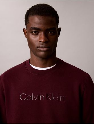 Calvin Klein Jeans Calvin Klein Mens Fleece Standard Logo Sweatshirt - Red - 2XL