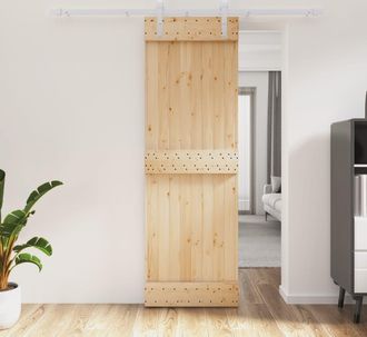 vidaXL Vidaxl - Puerta Corredera Con Herrajes Madera Maciza De Pino 70x210 Cm
