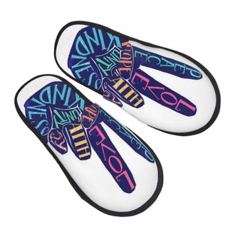 Generic Peace Hand Sign Men Women Slippers Warm Shoes Cosy House Shoes For Winter Bedroom Outdoor M