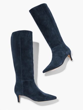 Talbots Kait Suede Tall Boots - Indigo - 5 1/2 M Talbots