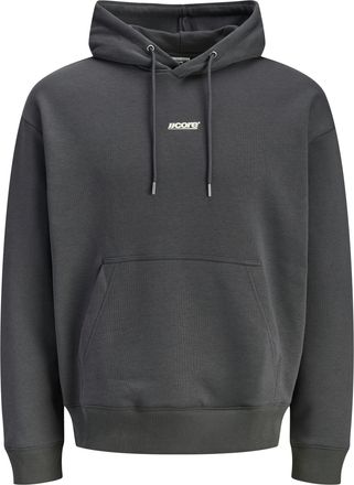 Jack & Jones Kapuzensweatshirt JACK & JONES JCOCLUB BACKPRINT SWEAT HOOD, Herren, Gr. XXL, asphalt, angeraute Sweatware, Obermaterial: 60% Baumwolle, 40% Polyester