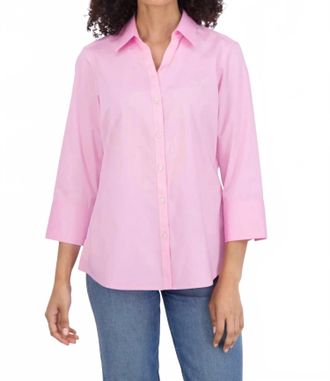 Foxcroft Mary No Iron Stretch Shirt In Bubblegum