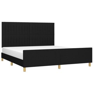 vidaXL Cama Sin Colch&oacute;n Tela Negro 160x200 Cm Vidaxl