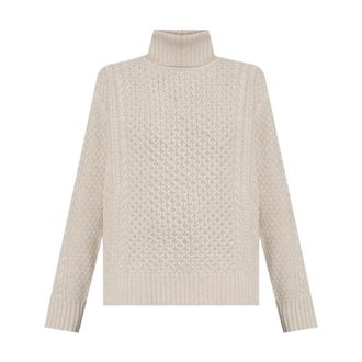 Fabiana Filippi Luxe gebreide kleding voor vrouwen - Dames - Coltruien - Grijs - M - Wol - Truien & Vesten