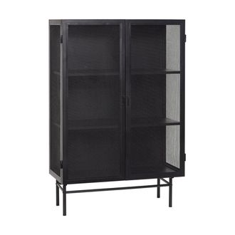 H&uuml;bsch Hubsch Vitrina Escandinava Negra 100 X 45 X 150 Cm