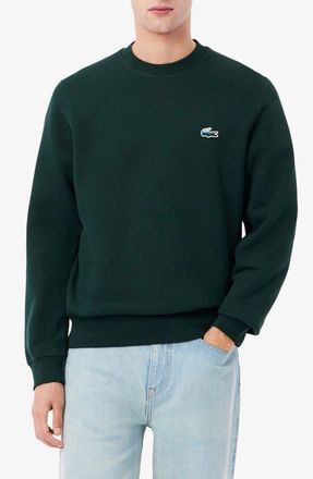 Lacoste Classic Fit Cotton French Terry Sweatshirt in Forest Green at Nordstrom, Size 8