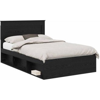 vidaXL Estructura De Cama Negro 120 X 190 Cm Madera De Pino Macizo Vidaxl