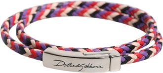 Dolce & Gabbana Gevlochten leren armband - unisex - Armbanden - Veelkleurig - ONE Size - Leer - Accessoires