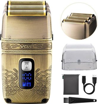 Trade Shop Trade Shop - Rasoio Elettrico Uomo Per Barba Capelli Corpo Tripla Testina Indipendente Vgr335
