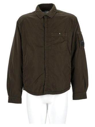 C.P. Company Green Military Classic Collar Nylon Shirt