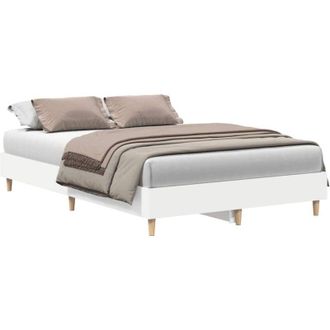 vidaXL Bed Frame No Mattress White 135x190 cm Double Engineered Wood vidaXL