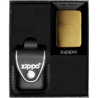 OEM Encendedor Zippo R&eacute;plica Brush Brass Set De Regalo N.&ordm; 3