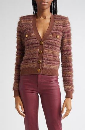 L'agence Ariadne Mix Stitch Cardigan in Natural/Mauve Multi at Nordstrom Rack, Size X-Large