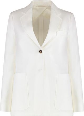 Max Mara White Notched Lapel Blazer