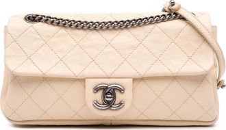 Chanel Pre-owned Womens Classic Flap Small Chain Bag - Ivory Leather - One Size