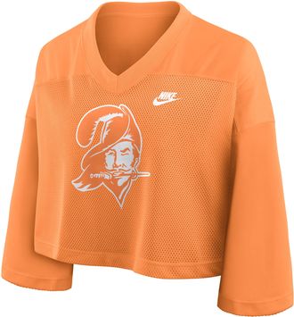 Nike Tampa Bay Buccaneers Rewind Fashion Nike Womens Dri-FIT NFL Cropped Jersey in Orange | 03O383T9YV-7ZM