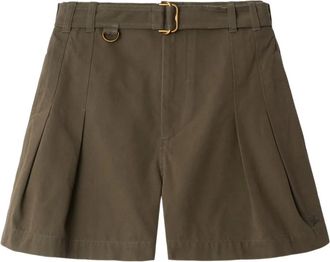 Burberry Shorts in gabardine con cintura - Verde