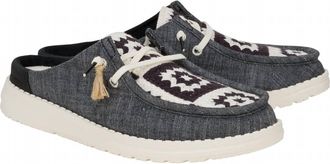 Hey Dude Womens Wendy Slip Cottage Crochet Shoes In Black/multi