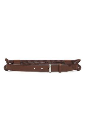 Max Mara Rope Loop Leather Belt in Brown at Nordstrom, Size Large