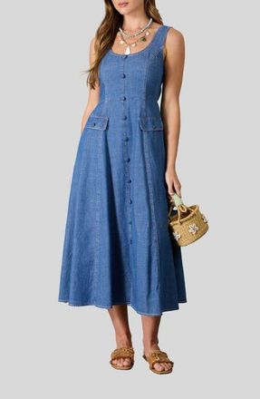 Blu Pepper Sleeveless Denim Maxi Dress at Nordstrom, Size Large