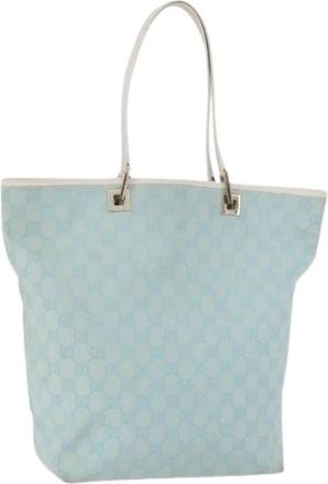 Gucci Pre-owned Vintage Tote Bag - Dames - Vintage Shopper - Blauw - ONE Size - Leer - Vintage