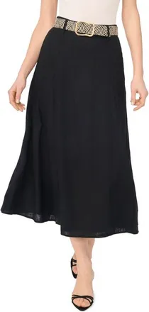 CeCe by Cynthia Steffe Belted Skirt in Rich Black at Nordstrom, Size 12