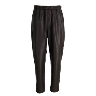 Nanushka Jain Okobor Alt-Leather Relaxed Pants in Black Polyester