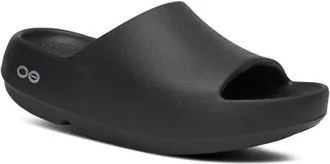 Oofos OOahh+ Slide Sandal in Black at Nordstrom, Size 7