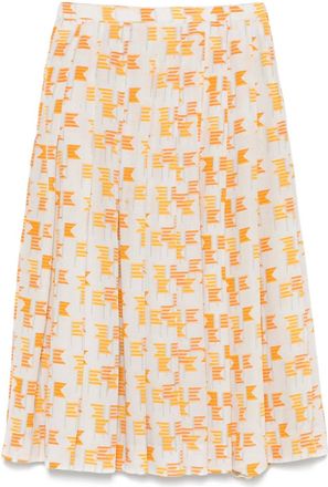Hermès Gonna midi con stampa anni 70 - Toni neutri
