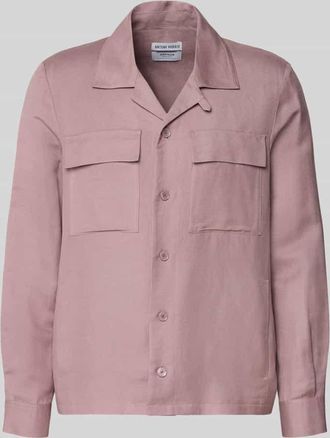 Antony Morato Regular Fit Hemdjacke aus Leinen-Viskose-Mix Modell ANTIGUA in Hellrosa, Gr&ouml;&szlig;e 46