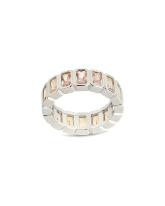 Sterling Forever Cz Jackie Bezel Station Ring