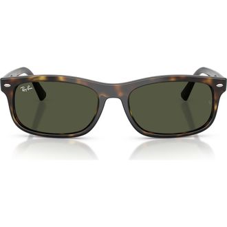 Ray-Ban 57mm Rectangular Sunglasses in Havana /Green at Nordstrom