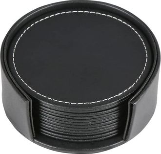 OEM Posavasos De Cuero Con Base (negro)