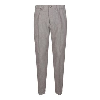 BRIGLIA 1949 Slim-fit Trousers, male, Gray, Size: L Isolas Seersucker Pants