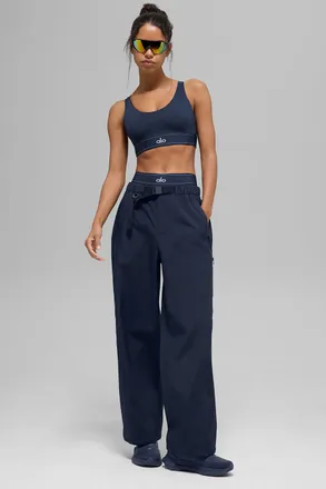 Alo | Alpha Shell Pants in Navy Blue, Size: Medium