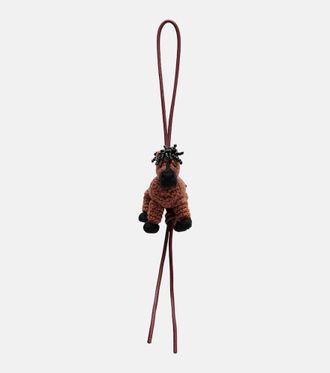 Loewe Horse beaded leather-trimmed wool bag charm
