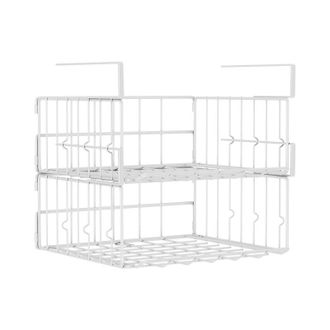 OEM Juego De 2 Cestas De Almacenamiento Plegables De Malla Met&aacute;lica, Ahorran Espacio, Son Resistentes Y Duraderas, No Requieren Montaje (blancas)