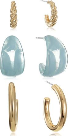 Ettika Super Set of 3 Hoop Earrings in Blue Multi at Nordstrom Rack