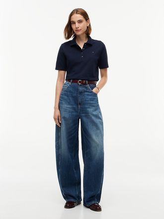 Tommy Hilfiger Womens High-Rise Loose Balloon Leg Jean - Cam Mid - 27W x LongL