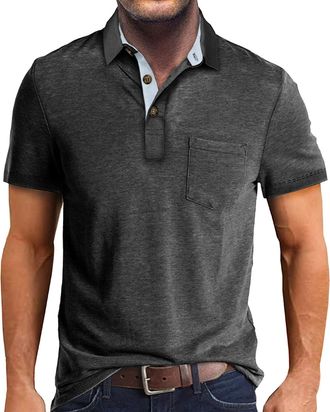 Generic Polo Shirt Men Plus Size,Cotton Polos Tshirt Navy Mens Sport T Shirts for UK Short Sleeved Cotton Baggy Work Tops |