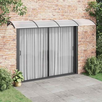 vidaXL Tettoia Per Porta Nera 400x100 Cm In Policarbonato - Vidaxl